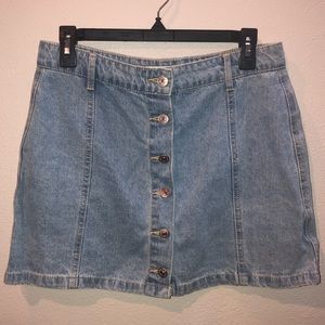 Button Down Jean Skirt